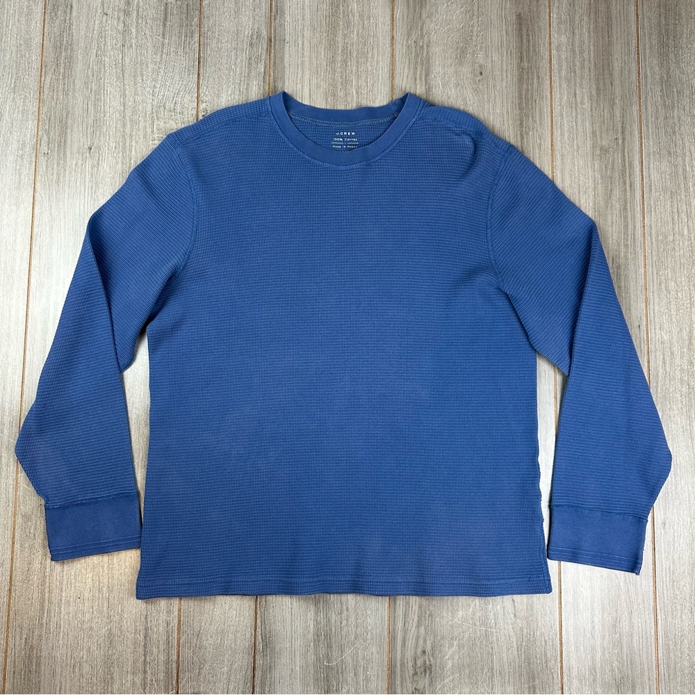 J.Crew Waffle Knit Thermal Shirt Men’s XXL Blue *flaw